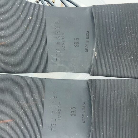 Ted Baker London Black Faux Snake Teppo Flat Sandal Women's 39.5 9 Slip On - Picture 12 of 14